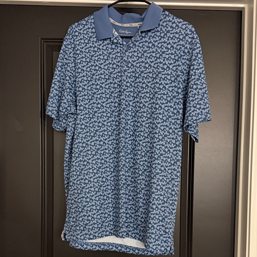 Walter Hagen Navy and White Polo Shirt